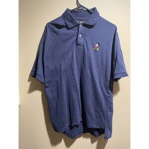 VINTAGE Disney Originals Men Polo Shirt M Blue Logo Mickey Mouse Embroidered 90s